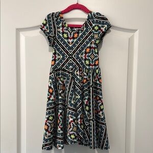 Geometric Patterned Kids Dress